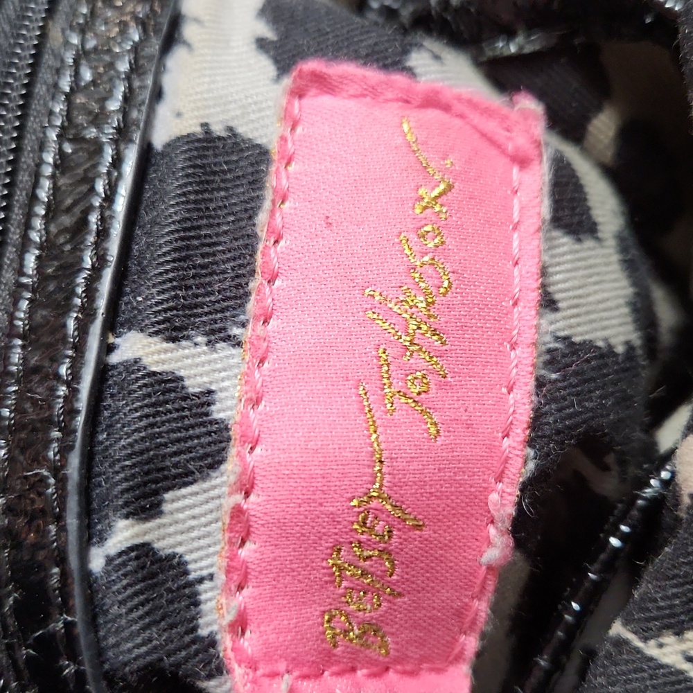 Vintage Betsey Johnson Velvet Leopard Print Purse W/ Bow, Studs - Picture 11 of 11